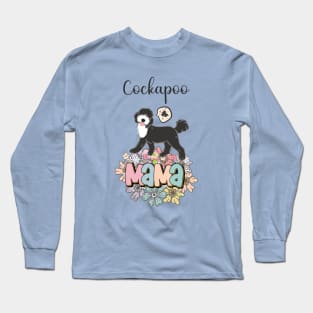 White and Black Cockapoo Mama 2 Long Sleeve T-Shirt